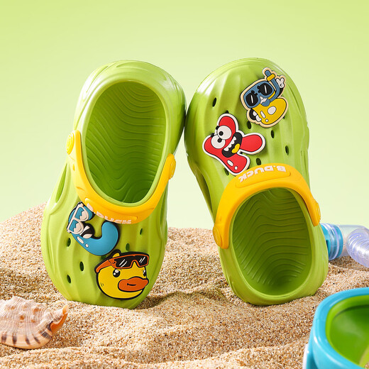 B.duck Little Yellow Duck Kinderschuhe Kinderlochschuhe Baby Sandalen Jungen und Mädchen treten auf Wasser schnell trocknende Gartenschuhe 947a Grün 34