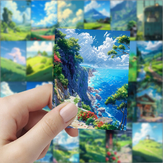 Modou Shenghuo 126 Miyazaki Hayao's Summer Scenery Stickers ins Decorative Avatar Handbook Mobile Phone Computer Waterproof Stickers Limited Time Promotion Miyazaki Hayao's Summer *63 Photos Not Duplicate