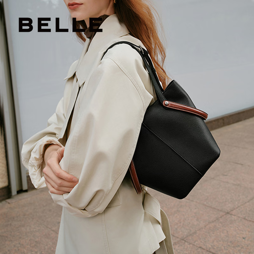 
Belle Bag Women's 2025 Autumn New Quality Sense Commuting Multi-Back Method One-Shoulder Crossbody Handheld Bucket Bag 8531CCX5 Black F