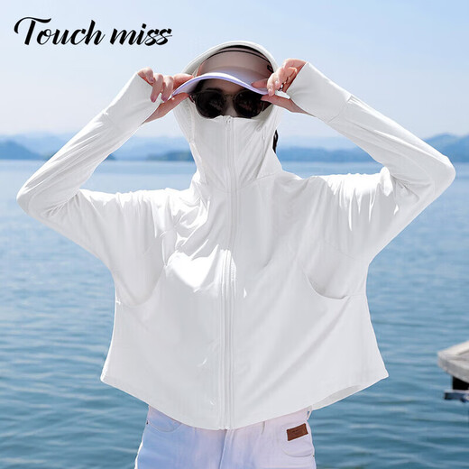 Tachimis Touchez les vêtements de protection solaire en vrac simple et simple pour les femmes 2025 Été Nouveau style mince mince épissage épissant mince à capuche à capuche à la brume glacée M 80-115jin [Jin est égal à 0,5 kg]