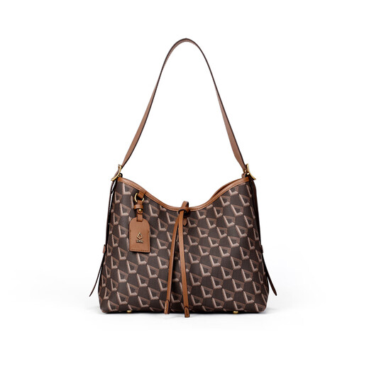 LMK French LMK brand counter women's bag large capacity tote bag women's commuting crossbody bag feeling shoulder bag brown