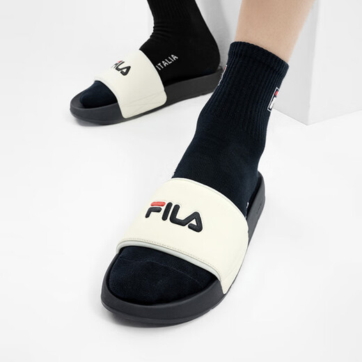 斐乐（FILA）DRIFTER舒适防滑防磨一字拖鞋男款古白色 白色 42