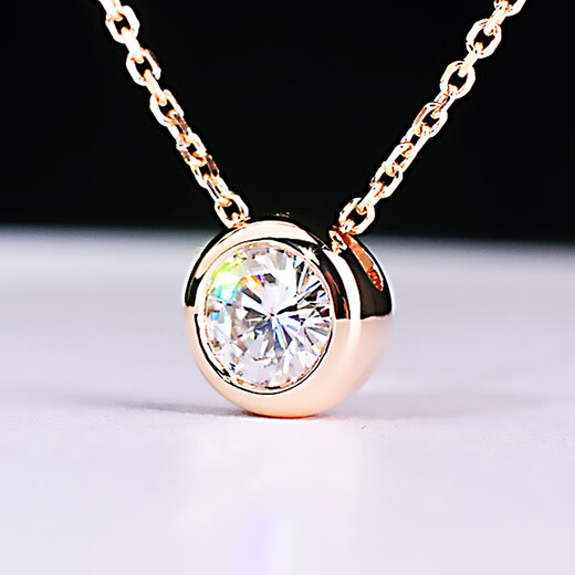 VZZS 18k gold platinum soaked IGI artificially cultivated diamond pendant 50 points 30 points single diamond platinum clavicle necklace without chain D VVS1/very slightly NGIC+platinum PT950+20 points