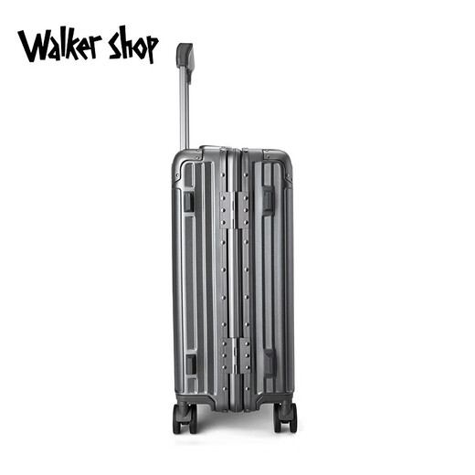 Walker Shop suitcase aluminum alloy trolley travel code box universal wheel suitcase anti-fall large capacity lightweight silent box dark gray 24 inches