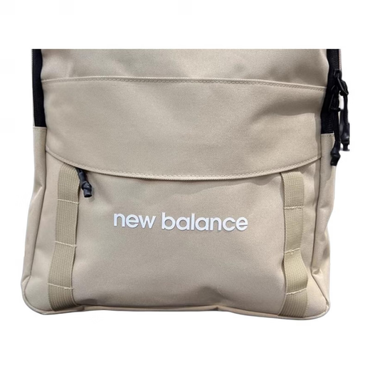 NEW BALANCE时尚百搭印花拉链开合织物双肩包常规男女同款情侣款米白色 米白色