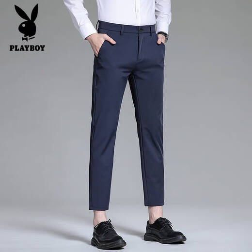 
Playboy (PLAYBOY) skin-friendly silky spring and summer new men's ice silk casual pants straight trousers anti-wrinkle-free elastic drooping summer CJ-9901 black 28 (90-105Jin[Jin equals 0.5 kg])