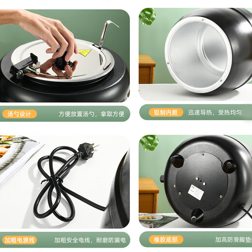 Venus 304 warm soup pot commercial buffet stove hotel electric heating soup stove stainless steel insulation pot porridge pot 10L