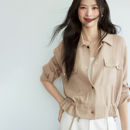 
Eifli (eifini) Eifli Wuli imitation texture soft skin-friendly short jacket 2025 summer new style versatile commuter jacket light brown pre-sale [July 12] Posted L 115-130Jin [Jin equals 0.5 kg]