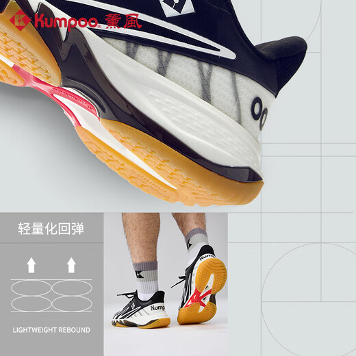 KUMPOO 2025 new Shura badminton shoes G828 anti-slip, shock-absorbing and breathable KUMPOO professional training and competition sports shoes KH-G828 aqua/navy blue | New Shura 45