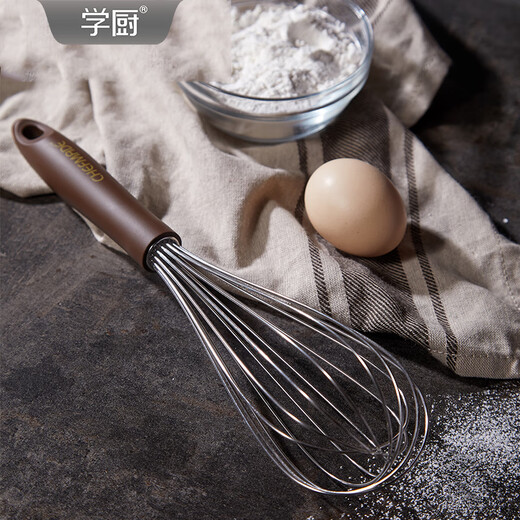 学厨304不锈钢小号打蛋器手动搅拌棒家用烘焙工具搅拌器奶油打发 【304不锈钢】WK9214-中号多功能