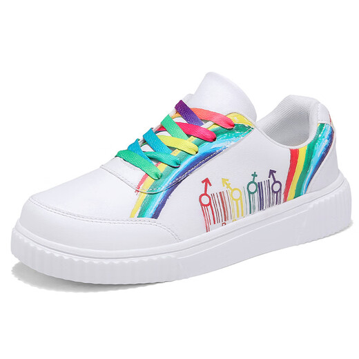 Zapatos para hombres 2025 Nuevo cuero para mujeres Top de moda liviana zapatos casuales zapatos pareja zapatos deportivos gran tamaño jj826 blanco y verde 37
