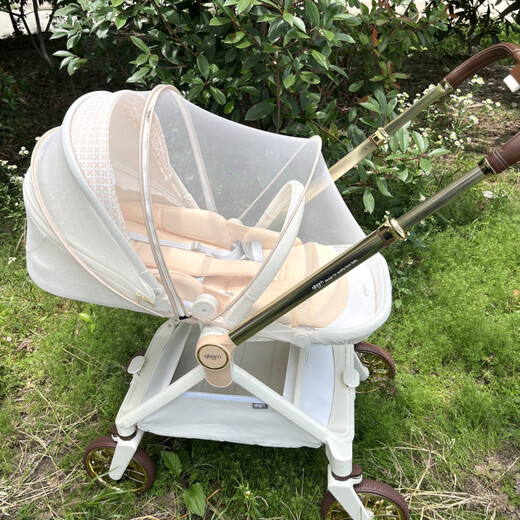 Qborn is suitable for strollers with full-cover mosquito nets in summer, baby strollers with anti-mosquito encrypted mesh accessories in summer, and White Deer strollers with gray mosquito nets for sitting and lying, two-way