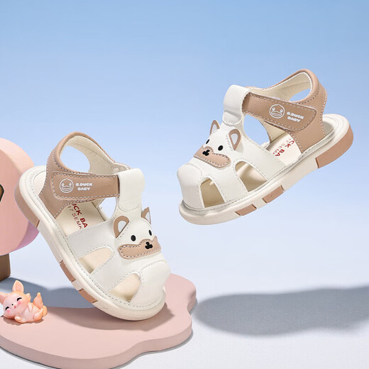 B.Duck Little Yellow Duck Children's Shoes Children's Sandals Baby Baotou Shoes Summer Boys and Girls Toddler Shoes 6815m Khaki 22