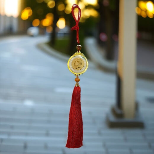 Président Mao's Car suspendu grand homme Carne Intérieur Pendant Pendre à double face Avatar Exquis et pendentif de sécurité automobile atmosphérique Boxwood Gold Jade Président Jade Modèle 826