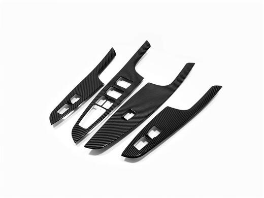 CLCEY Hyundai new Tucson rearview mirror cover 15-20 models modified protective shell decorative accessories reversing mirror cover glass switch carbon fiber pattern high configuration / rear two holes