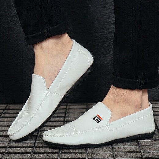 
Spider KING 2025 spring and summer new beans shoes men's leather shoes Korean version driving shoes lazy shoes social trend casual men black 9880 39 one size smaller