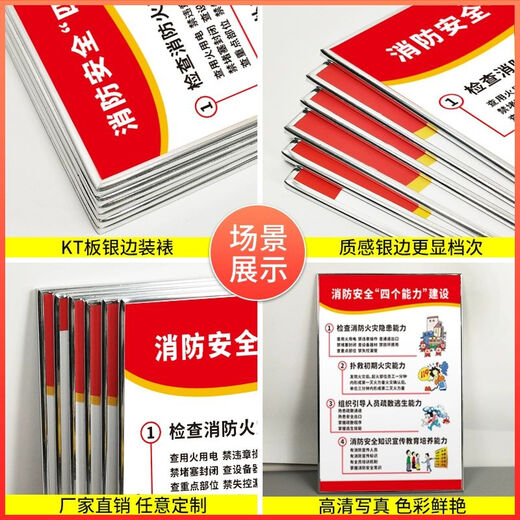 Luse fire management system wall sign hotel hotel school company safety notice four abilities three prompts fire fighting emergency evacuation plan commitment book wall sticker sign custom PP adhesive sticker new fire protection system set of 6 40x60cm