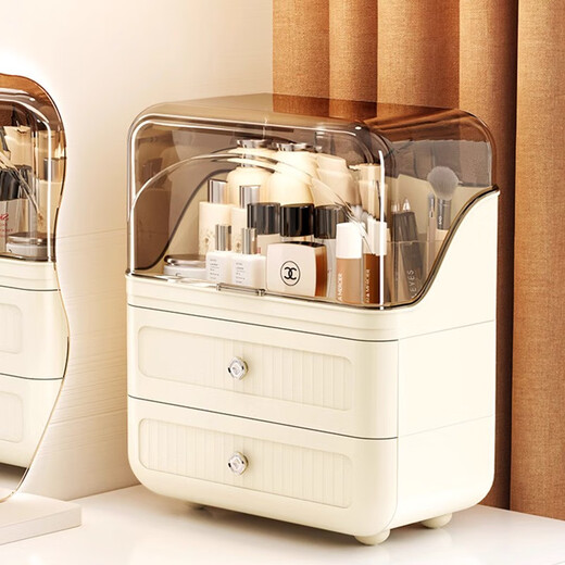 Cosmetic storage box capacity dust-proof new cream style desktop dressing table skin care product storage shelf cream three-layer dust-proof style