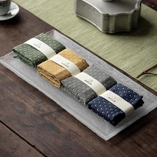 Yagu new style cotton and linen absorbent tea towel, Chinese tea towel, tea ceremony accessories, simple forest style tablecloth, rag, tea set with green - cotton and linen handmade tea towel