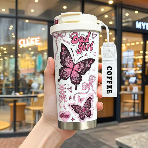 
RSRDDY Creative Butterfly Peripheral Thermometer Personalized Students' School Large Capacity Children 316 Stainless Steel KFB13881