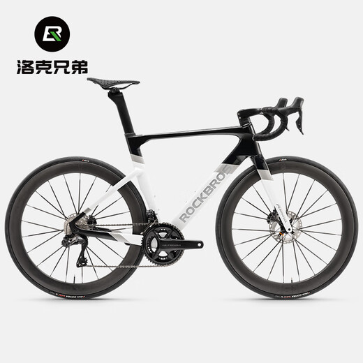 洛克兄弟（ROCKBROS）碳纤维公路车UT电变套件套轻量内走线碟刹气动自行车官方旗舰 黑银白(禧玛诺R7170套件) 其他 x 24速