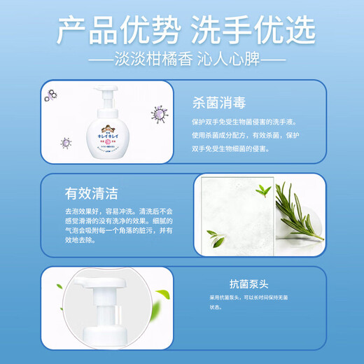 Lion Children's Antibacterial Foam Hand Sanitizer 250ml*3 (Citrus Scent) Disinfection 99.9% Moisturizing