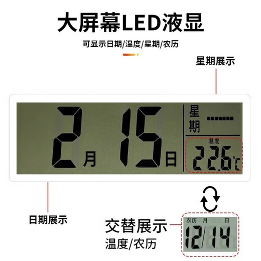 Frühlingsgeborene und Herbsternte elektronische Perpetualkalender Wand 2024 Neues Wohnzimmer Uhr Uhr Walluhr Esszimmer Dekoratives Malmal