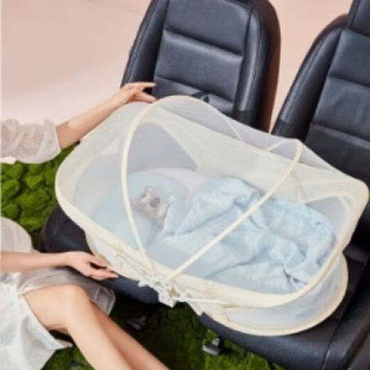 Portable bed-in-bed baby crib foldable newborn bed mobile bionic uterus bed anti-pressure light gray