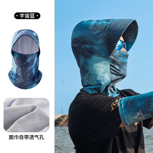 Amadeus Degora sun protection fishing mask men cover face and neck summer veil neck guard ice silk neck scarf men Meteor Gray XL