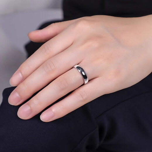 MZMZ platinum ring for men pt950 platinum simple index finger ring plain ring for women Valentine's Day birthday gift for girlfriend when/next day delivery - light luxury curved surface width 5MM ring number remarks