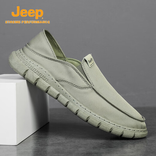 吉普（JEEP）老北京布鞋男夏季潮鞋帆布鞋男懒人一脚蹬开车软底无鞋带轻便透气 YS9901黑色/旗舰官方店 39