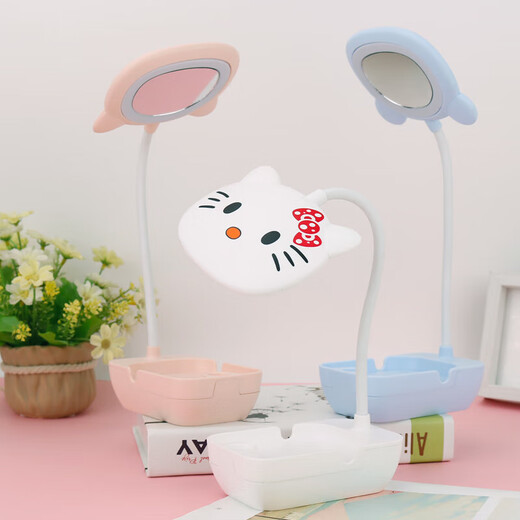 USB plug-in table lamp LED cartoon desktop ornament children's gift night light cute little desk lamp kindergarten gift cartoon cute pet + mobile phone holder + plug-in style random color