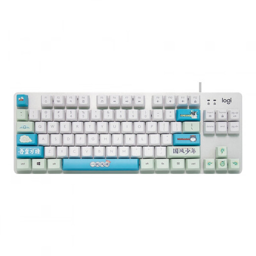 Logitech K835 Keycap personnalisé E-Sports Game Business Office 84 Key Wired Mini Mechanical Keyboard K835 + Art Master Keycap Axe rouge blanc