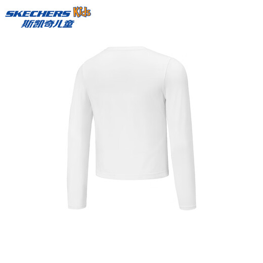Skechers Skechers girls quick-drying casual sports long-sleeved splicing fashionable cute top P325G012 bright white/0019 130