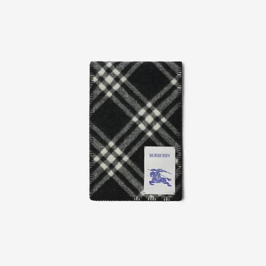 BURBERRY [Gift] Scarf Men and Women Checked Wool Scarf Black 81143011