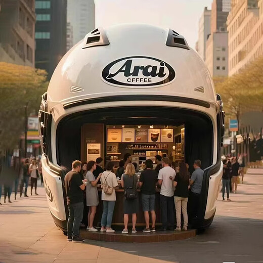 Huiqi Shangpin Fiberglass Creative Helmet Coffee House Internet Celebrity Milk Tea Shop Commercial Space Theme Restaurant Customized Decorative Sculpture Change Color Size Customized to Picture