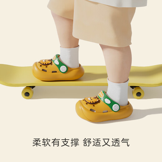 babycrayon【新品】英国儿童拖鞋洞洞鞋男童女童婴幼儿宝宝凉拖鞋夏季洗澡 小蓝虎 13 内长cm_适合脚长12.5cm