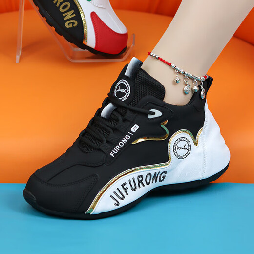 Ehangy genuine leather women's shoes comfortable soft sole sports casual shoes women's non-slip versatile dad's shoes spring and autumn new high-rise white shoes white gray flat-soled spring and autumn single shoes 37 [women's shoes]
