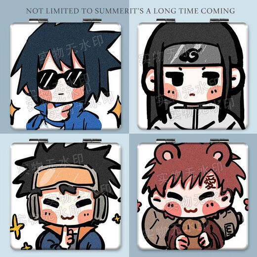 
Anime Naruto Sasuke Iara Uchiha Itachi Portable Small Mirror Student Portable Makeup Mirror Double-sided Folding Naruto YA16868
