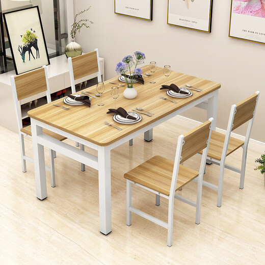 Hongtong modern small apartment household simple dining table chair dining table rectangular fast food restaurant dining table combination simple reinforced 14070 single table