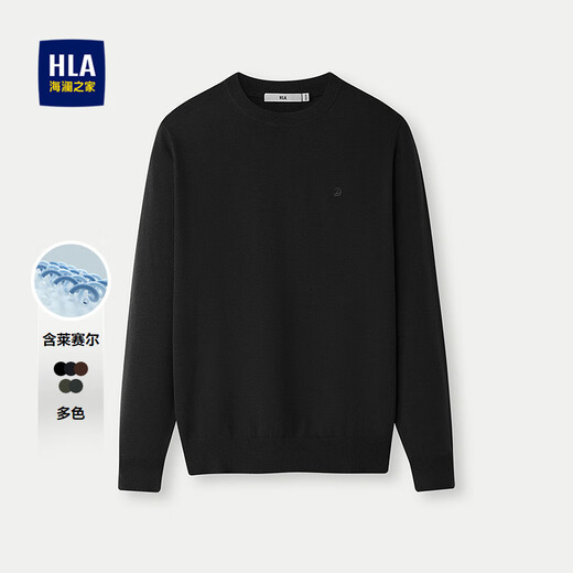 HLA Hai Lan House sweater men's pattern embroidery warm round neck casual sweater men's autumn and New Year