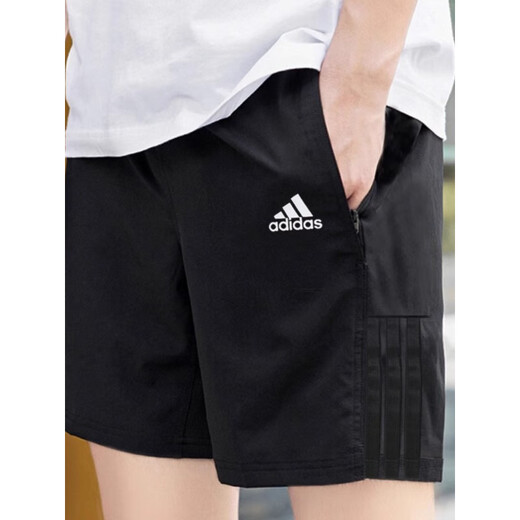 阿迪达斯 （adidas）短裤男夏季新款训练五分裤透气吸汗薄款黑色休闲运动短裤 IC9756_针织款_舒适透气 M 推荐135-155斤