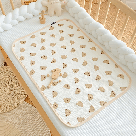 
Urine separator pads for babies can be washed in summer baby urine separator pads for babies can be washed in large size breathable cotton can be washed in water aunt wrinkled cotton gauze urine separator pad-Beige little rainbow 100*140cm