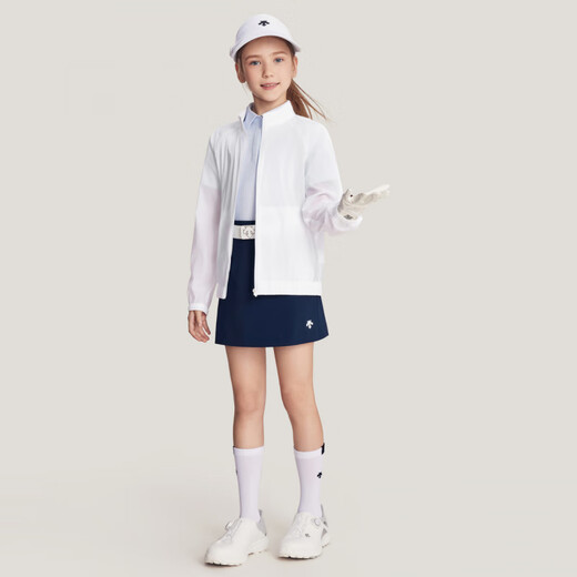 迪桑特（DESCENTE）迪桑特儿童 GOLF 女童运动夹克外套 凉感 WT-Brilliant_White M 130c_(130_64)