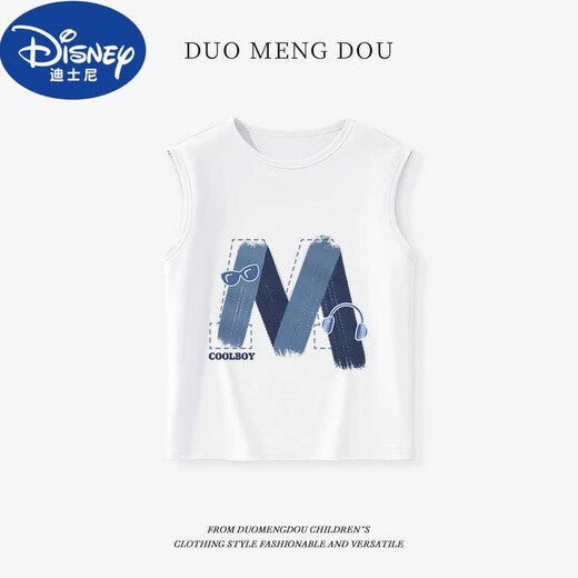 迪士尼（Disney）轻奢男童背心2025夏季儿童薄款上衣宝宝坎肩打底衫大小童运动无袖 DGQ15838黑 90 cm