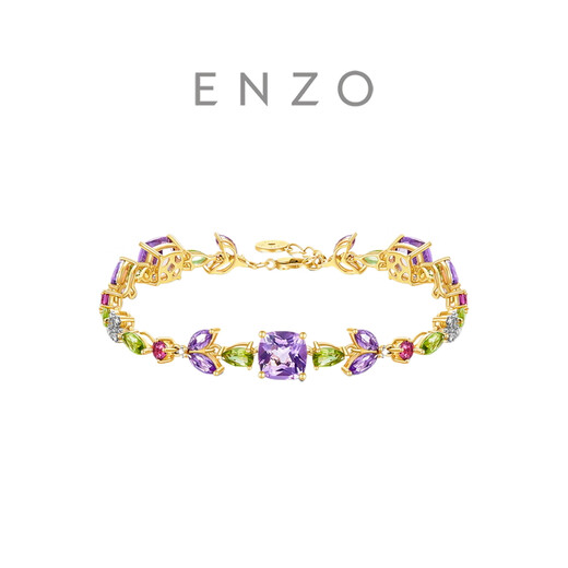 Chow Tai Fook ENZO TV series Hard to Deceive co-branded 18K gold wisteria flower gemstone bracelet for women