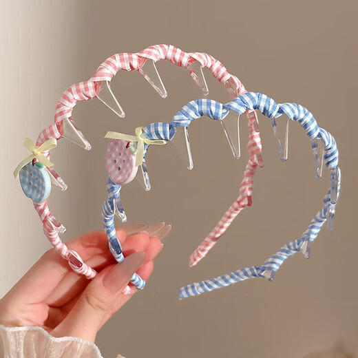 Cute Apple headband for women with high-end bow headdress 2025 new high skull top pressure hairpin hairpin face washing headband 1# headband blue