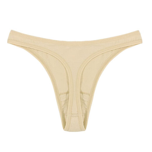 Jinbing men's thong high-cut cotton style hollow sexy butt-lifting T-pants low-waist macho nightclub seamless briefs trendy red XL 135-150