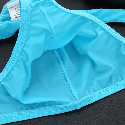 Mu Fengqing - Men's ice silk translucent thong men's T-trousers low waist sexy single thong trousers trendy men's shorts [2 pieces] black + white M (1 foot 9-2 foot 1)
