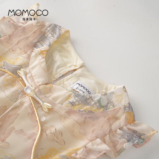 Mamimaca Momoco Kinder-Set Girls Summer New Chinese Style Light Luxus süßer zweiteiler Set 128 Pink 130
